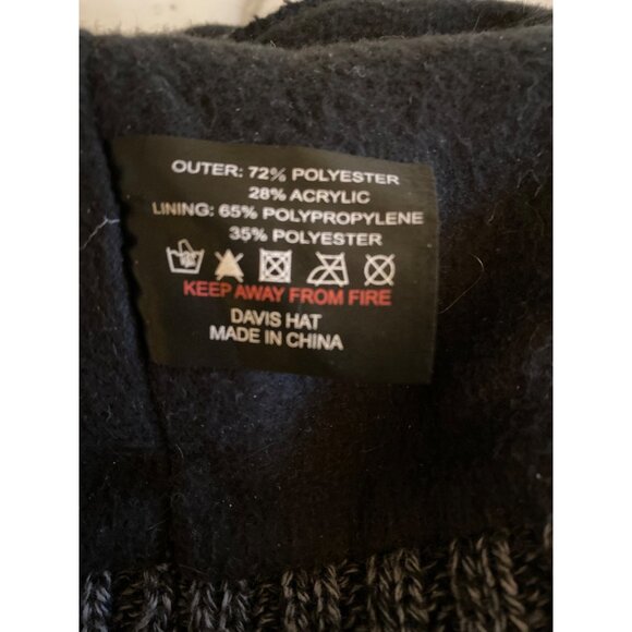 Thinsulate Gray Knit Stocking Ski Hat Cap One Size Fleece Lined - Picture 4 of 6